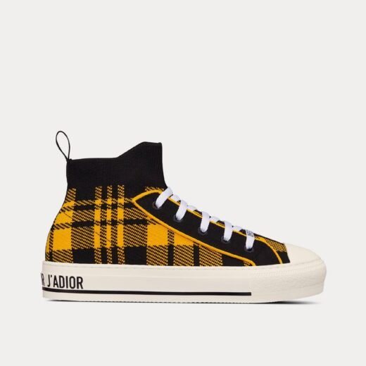 Dior Baskets montantes en maille technique Check'n' jaune et noir Dior Walk'n'Dior – 35