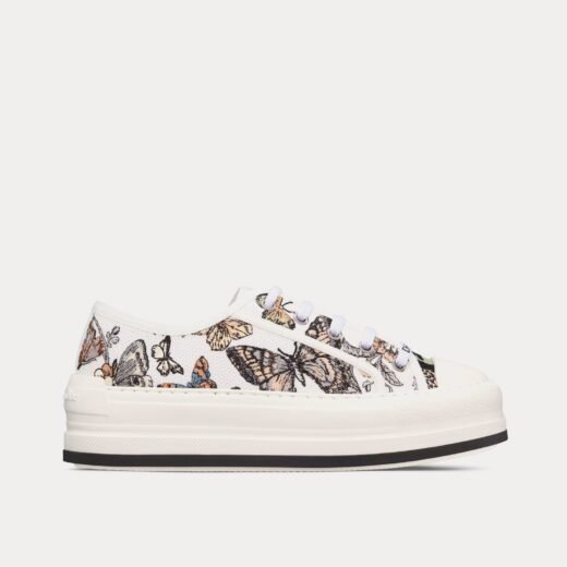 Dior Baskets basses Walk'n'Dior Platform en coton brodé multicolore jaune avec motif Toile de Jouy Mexico – 35
