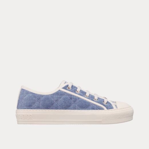 Baskets basses Dior Walk'n'Dior en denim bleu délavé brodé Cannage – 35