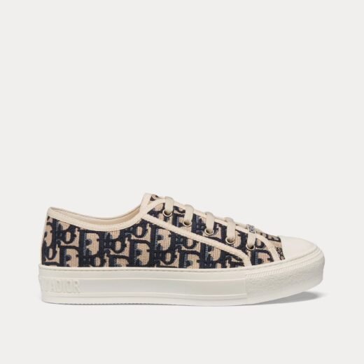 Baskets basses Dior Walk'n'Dior en coton bleu foncé brodé Dior Oblique – 35