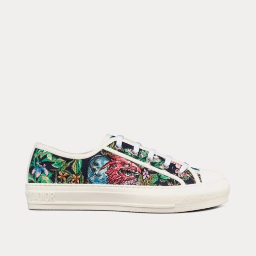 Baskets basses noires et multicolores en coton brodé D-Constellation Dior Walk'n'Dior – 35