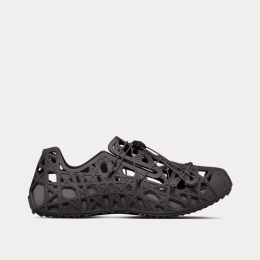 Sandales Dior Dior Warp Cosmo en caoutchouc noir avec motif Cannage déformé – 35