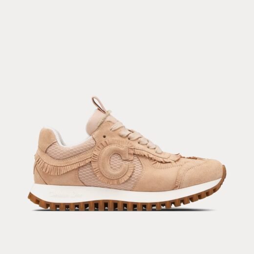 Baskets basses Dior C'est Dior en cuir de veau suédé et mesh nude – 35