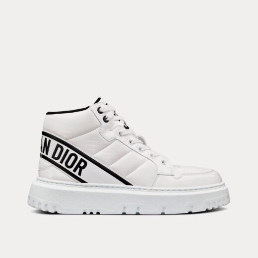 Baskets Dior D-Player blanches et noires en nylon matelassé – 35