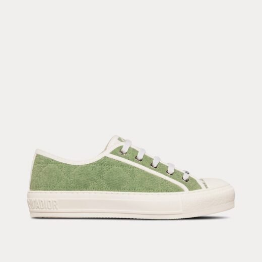 Dior Baskets basses Walk'n'Dior en denim brodé Cannage vert délavé – 35