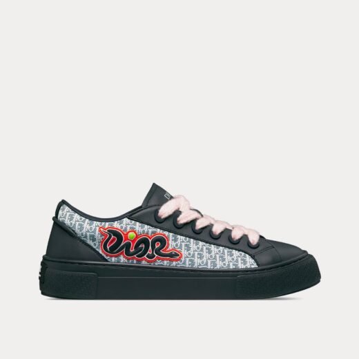 Dior Baskets basses x Kaws B33 en cuir de veau et toile Dior Oblique bleu marine/bleu/blanc – 35