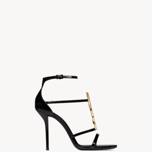 Saint Laurent Cassandra sandales en cuir verni