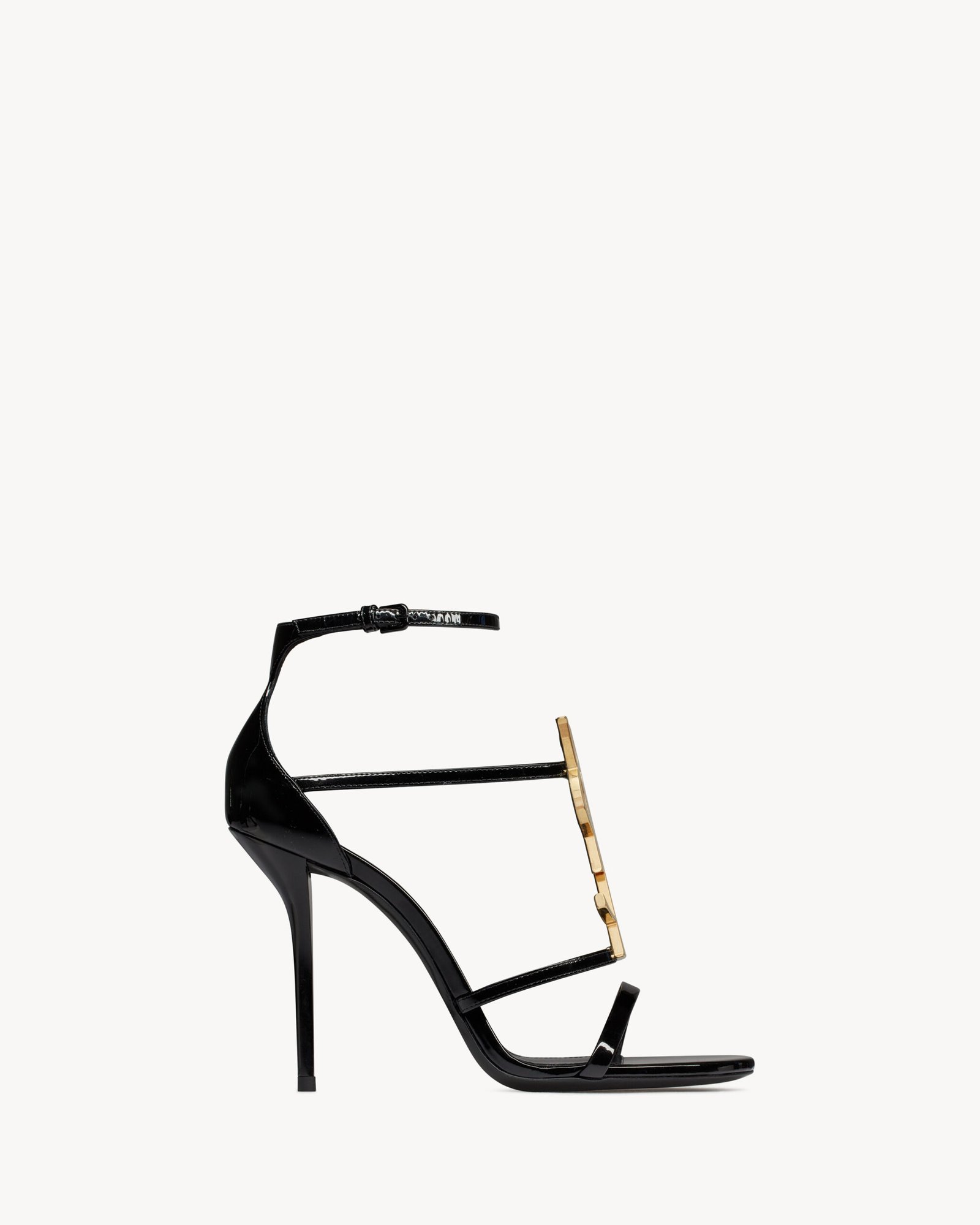 Saint Laurent Cassandra sandales en cuir verni