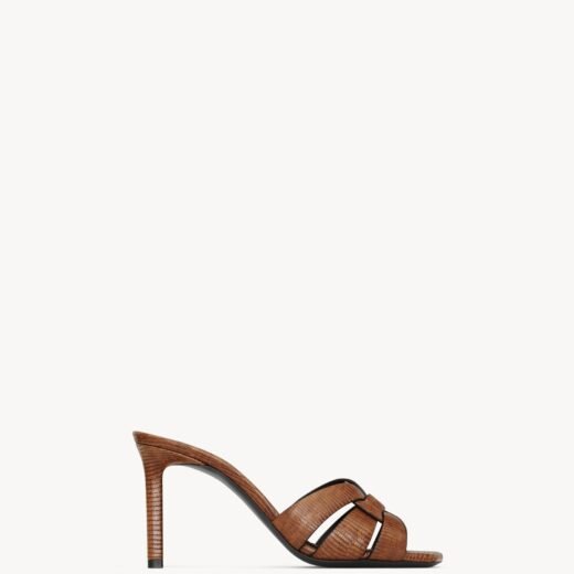 Saint Laurent TRIBUTE mules en cuir embossé lézard