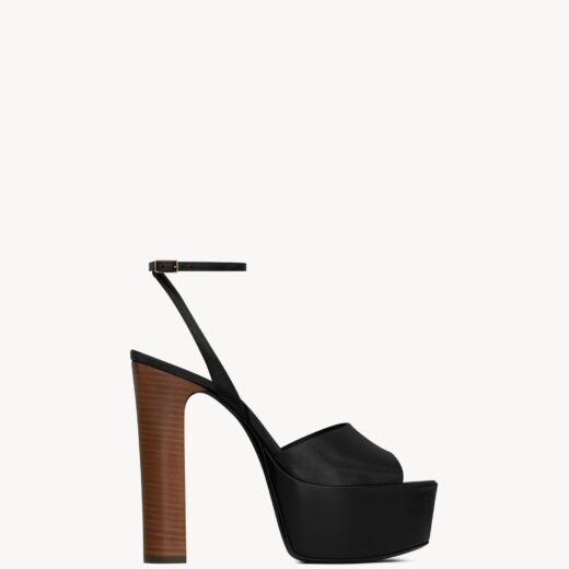 Saint Laurent Jodie sandales à plateforme en cuir brillant