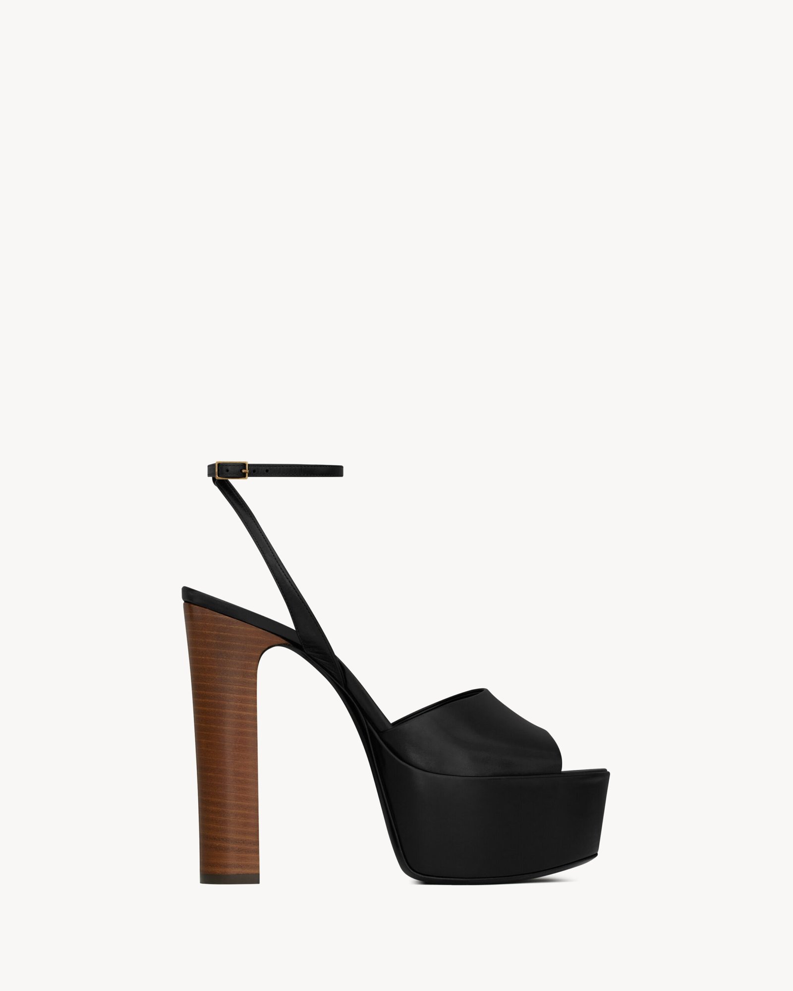 Saint Laurent Jodie sandales à plateforme en cuir brillant
