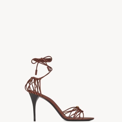 Saint Laurent BABYLONE sandales en cuir lisse