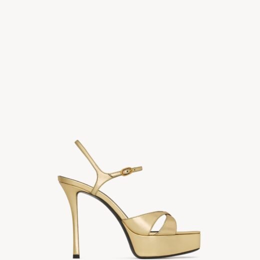 Saint Laurent DEBBIE sandales à plateforme en cuir métallisé