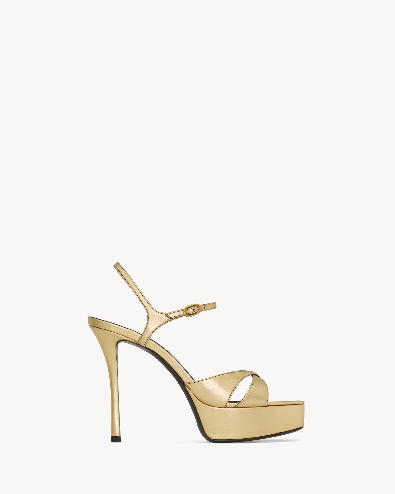 Saint Laurent DEBBIE sandales à plateforme en cuir métallisé