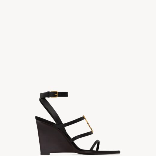 Saint Laurent CASSANDRA compensées en cuir lisse