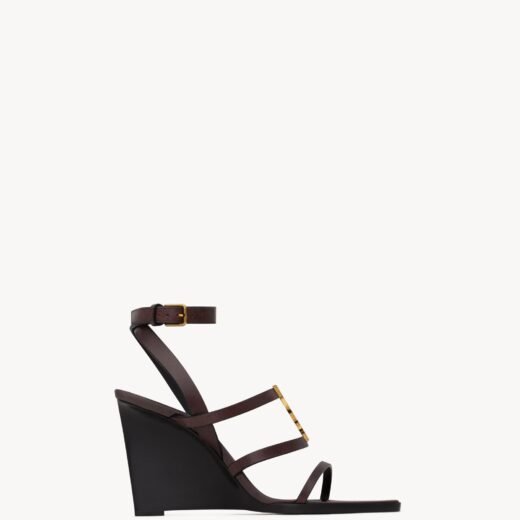 Saint Laurent CASSANDRA compensées en cuir lisse