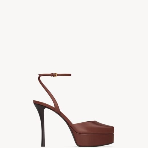 Saint Laurent LA SCANDALE sandales à plateforme en cuir lisse