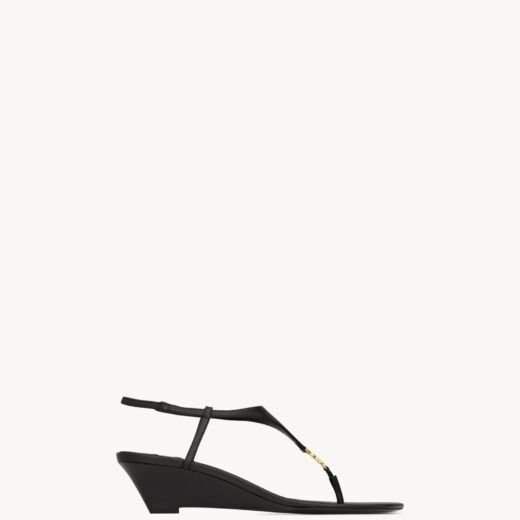Saint Laurent CASSANDRA compensées en cuir lisse
