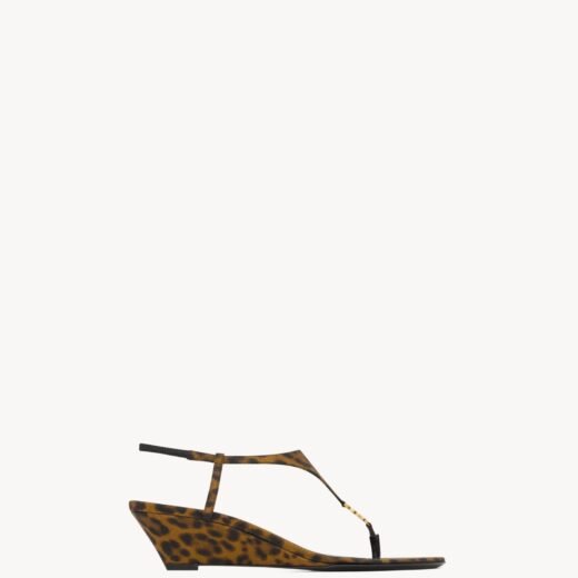 Saint Laurent CASSANDRA compensées en gros-grain léopard