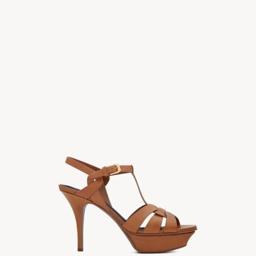 Saint Laurent TRIBUTE sandales à plateforme en cuir lisse