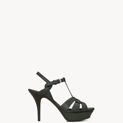 Saint Laurent TRIBUTE SANDALES À PLATEFORME EN CUIR LISSE