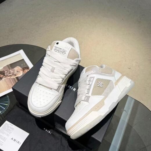 Baskets AMIRI MA-1 blanches et beiges – UK-7