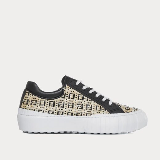 Fendi Baskets basses FF Woven Naturel/Noir – 35