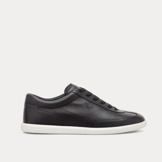 Fendi Baskets basses by Stefano Pilati Slim en cuir noir – 35