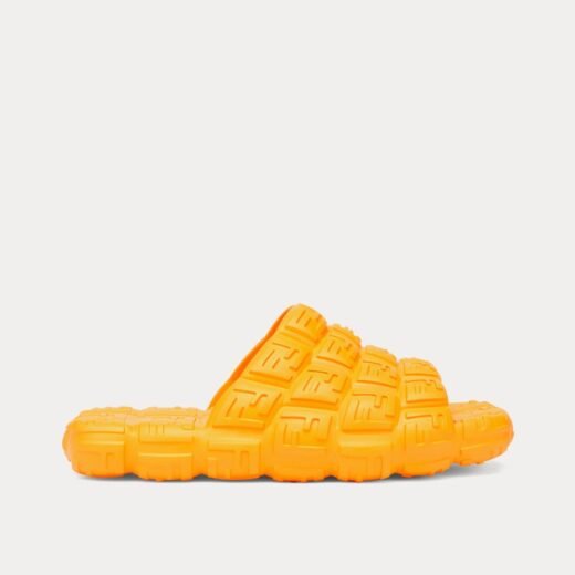 Fendi Claquettes Cloud en caoutchouc orange – 35
