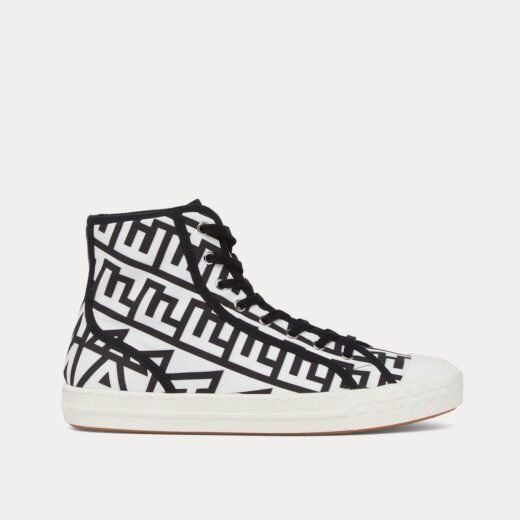 Fendi Baskets montantes by Marc Jacobs Domino en toile bicolore blanc/noir – 35