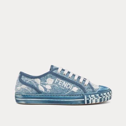 Fendi Baskets basses Domino Denim bleu clair – 35