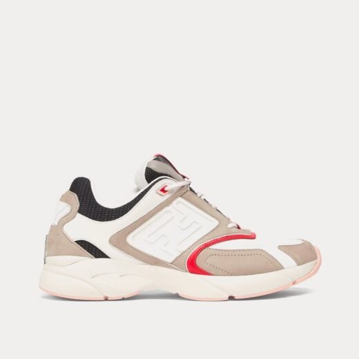 Fendi Baskets basses Faster en cuir nubuck beige – 35