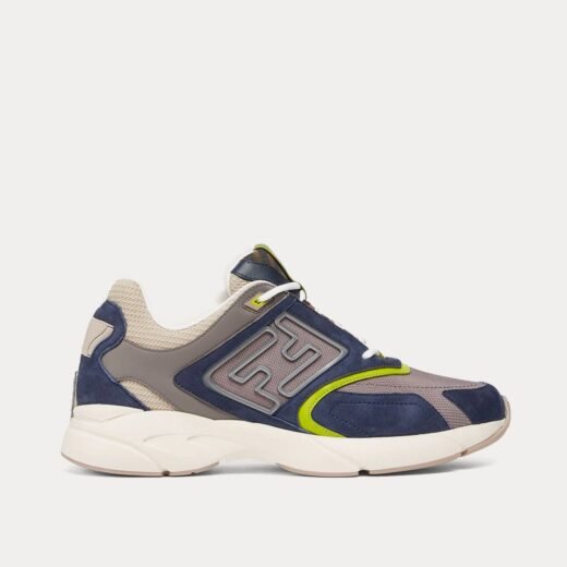 Fendi Baskets basses Faster en cuir nubuck bleu – 35