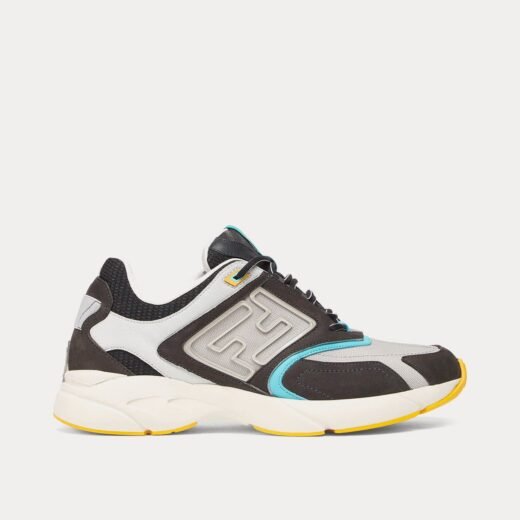 Fendi Baskets basses Faster en cuir nubuck gris – 35