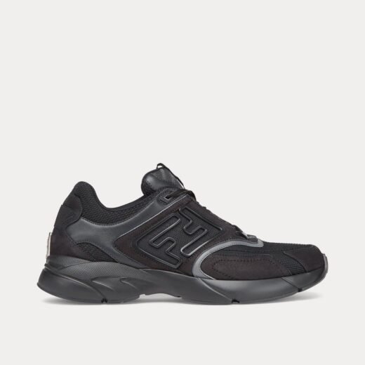 Fendi Baskets basses Faster en cuir noir – 35