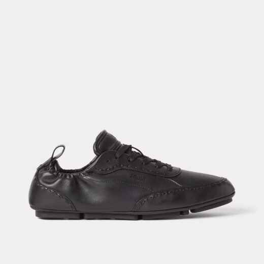Fendi Baskets basses Fit en cuir noir – 35
