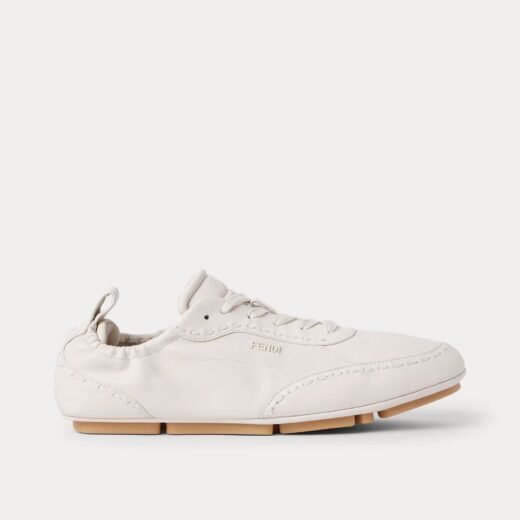 Fendi Baskets basses Fit en cuir blanc – 35