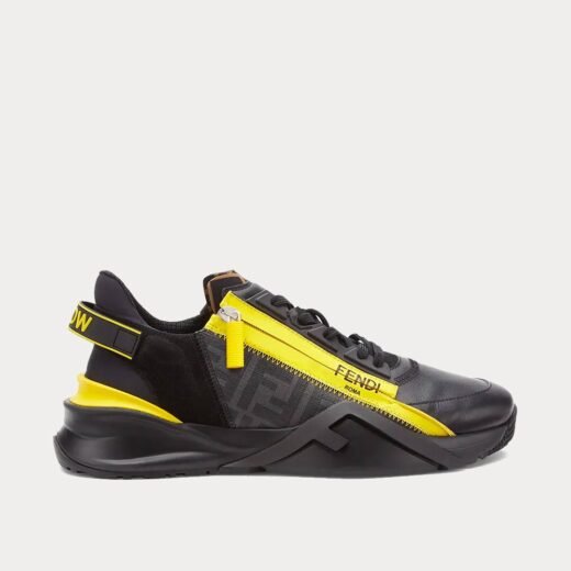 Fendi Baskets basses Flow en cuir noir – 35