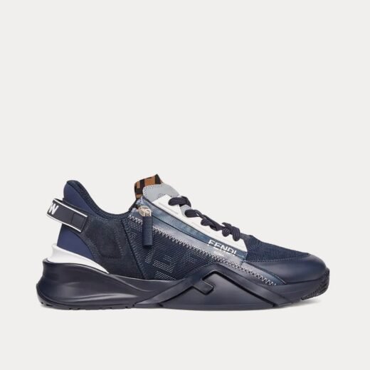 Fendi Baskets basses Flow en tissu bleu – 35