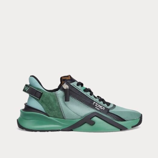 Fendi Baskets basses Flow en nylon vert – 35