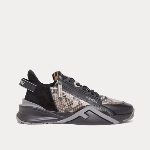 Fendi Baskets basses Flow Elaphe grises – 35