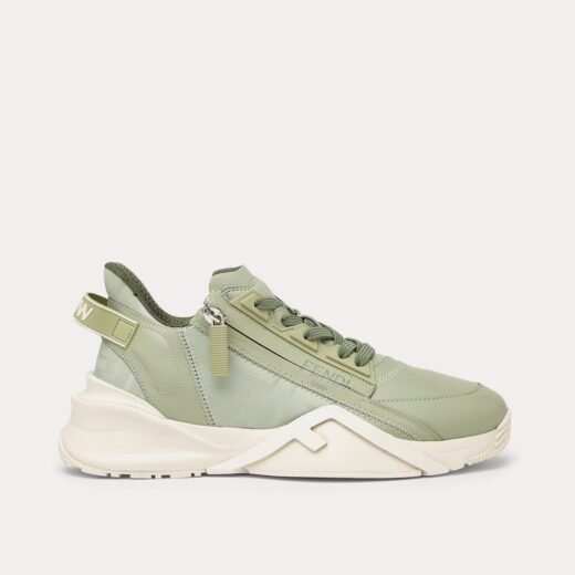Fendi Baskets basses Flow en cuir vert – 35