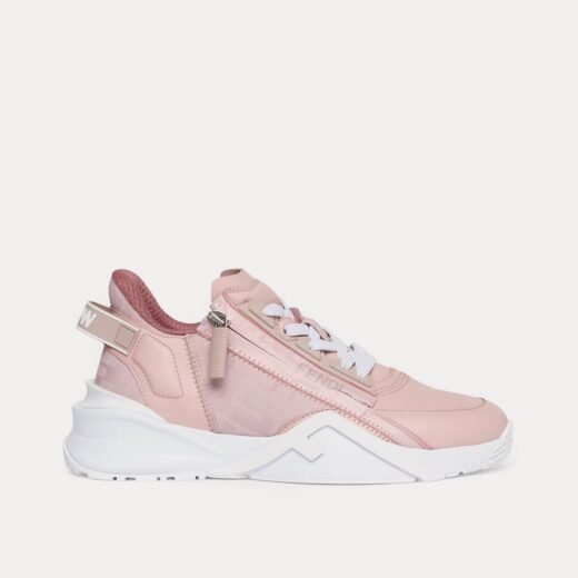 Fendi Baskets basses Flow en cuir rose – 35