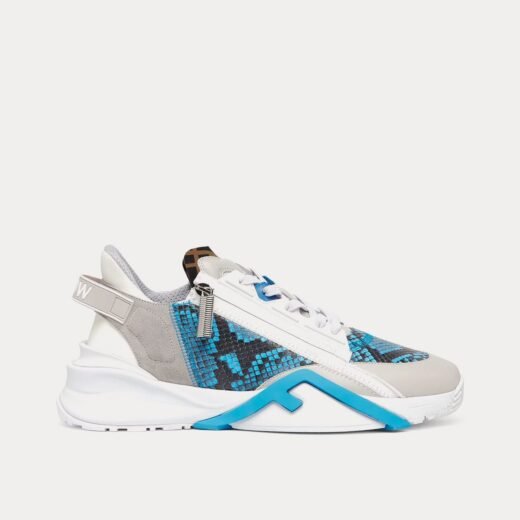Fendi Baskets basses Flow Elaphe bleu clair – 35