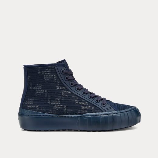 Fendi Baskets montantes Force en tissu bleu – 35