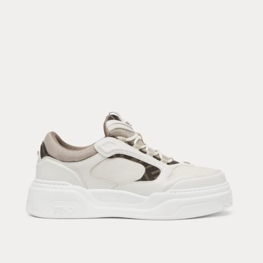 Fendi Baskets basses Force en cuir blanc – 35