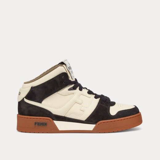 Fendi Baskets montantes Match en cuir noir/blanc – 35