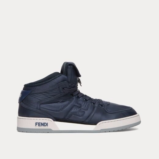 Fendi Baskets montantes Match en nylon bleu – 35
