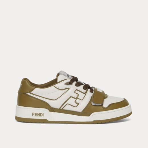 Fendi Baskets basses Match en cuir vert – 35