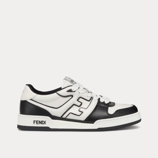 Fendi Baskets basses Match en cuir noir/blanc – 35